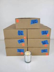 lot 496 image: Lot of 120 Votive Cups with 72 Battery-Powered Tealights