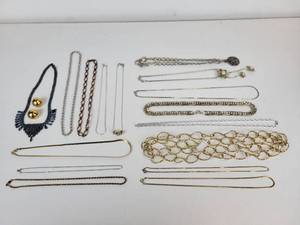 lot 506 image: Lot of Costume Jewelry - Necklaces, Including Sterling Silver