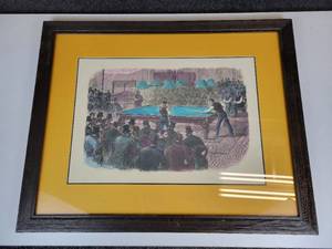 lot 535 image: Vintage W. Roberts () Oxford Match Watercolor & Pen Illustration - NO SHIPPING