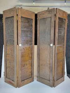 lot 553 image: Vintage Wood & Plastic Cabinet Doors - Unique Design NO SHIPPING
