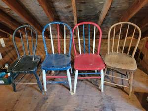 lot 413 image: (4) Antique Wood Chairs - NO SHIPPING