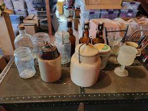 lot 418 image: Western Stoneware Co. Wire Lid Crock, The Weir 1892 Wire Lid Crock, Antique Bottles and More - NO SHIPPING