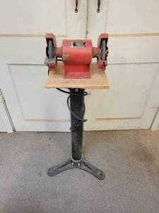 lot 21 image: ASHLAND 6 Bench Grinder on Stand - Tested and Works - NO SHIPPING