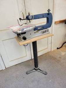 lot 25 image: RYOBI Scroll Saw on Stand - Tested and Works - Includes Many Additional Blades - NO SHIPPING