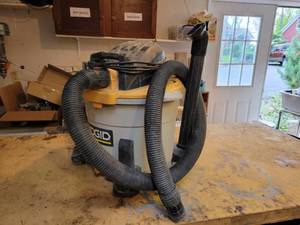 lot 30 image: RIDGID 12-Gallon WetDry Vacuum - Tested and Works - NO SHIPPING