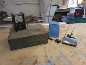 lot 86 image: Vintage Testing Device, Genuine Parts Drawers, Watch Dog,  and More