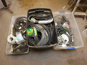 lot 94 image: (3) Totes of Wire, Coax Cable and More - NO SHIPPING