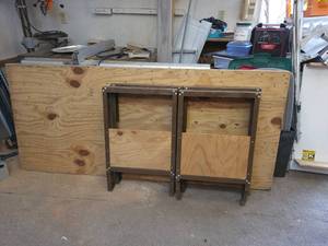 lot 98 image: Heavy Duty Workshop Table Top with Legs-  - NO SHIPPING