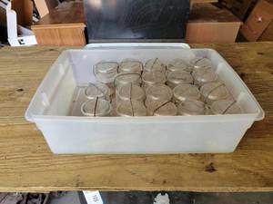 lot 123 image: Lot of (16)  Glass Lid and Wire Bail Pint Ball Jars - NO SHIPPING