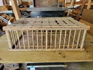lot 131 image: Antique Wood Chicken Crate - NO SHIPPING
