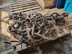 lot 136 image: Large Lot of Antique Leather Horse Tack and Hames - NO SHIPPING
