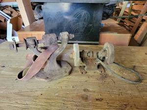 lot 158 image: (2) Antique Belt Driven Grinders - NO SHIPPING