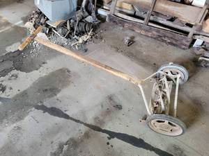 lot 162 image: Antique Reel Mower with Wood Handle - NO SHIPPING