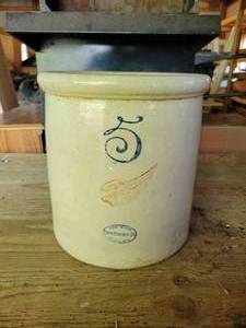 lot 166 image: 5 Gallon Red Wing Crock - NO SHIPPING