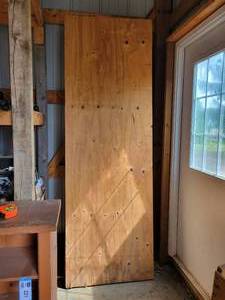 lot 227 image: (3) Plywood and 2x4 TableBench Tops - NO SHIPPING