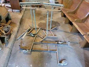 lot 254 image: (4) Material Stands (23 Wide x 35 Tall - Adjustable) and More - NO SHIPPING