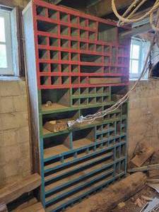 lot 266 image: LARGE Antique Parts Bin - NO SHIPPING