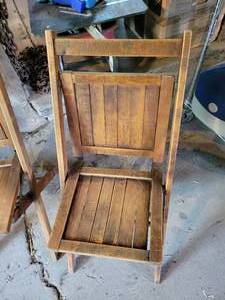 lot 293 image: (6) Vintage Wood Folding Chairs - NO SHIPPING