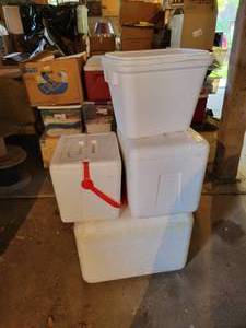 lot 298 image: Lot of Assorted Styrofoam Coolers - NO SHIPPING
