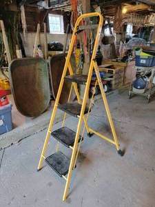 lot 300 image: Folding Step Stool - Top Step is at 42 Tall - NO SHIPPING