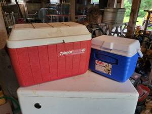 lot 301 image: Coleman Chest Cooler and Lunch Cooler - NO SHIPPING