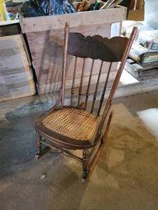 lot 306 image: Vintage Wood Childs Rocking Chair - NO SHIPPING