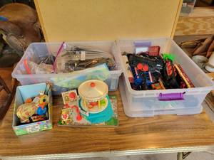 lot 318 image: Lot of Toy Trains and Vintage Fisher Price Toys - NO SHIPPING