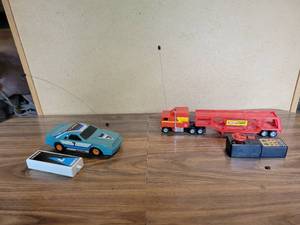 lot 320 image: 1982 NASTA RC Mustang (8 Long) and Hot Wheels RC Semi Truck (13 Long)