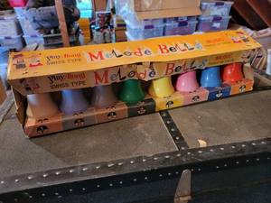 lot 383 image: Vintage Play Along Swiss Type Melode Bells with Original Box