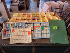 lot 424 image: Lot of Vintage Fisher-Price Magnetic Letters & Numbers with Boards