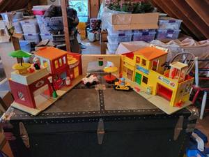 lot 433 image: Vintage Lot of Fisher-Price Toys Little Mart, Play Family Village, and MORE