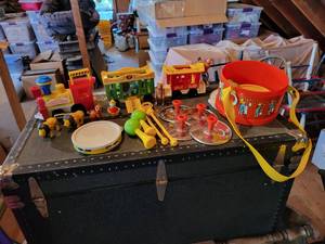 lot 434 image: Vintage Lot of Fisher-Price Toys Circus Train, Musical Instruments, and MORE