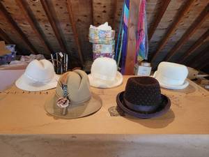 lot 445 image: Five Beautiful Vintage Hats by Various Designers - Ken Blair, Mr. Henri, Kangol, and More