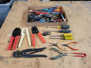 lot 468 image: Lot of Misc. Hand Tools - Pliers, Crimpers, Screwdrivers, and More