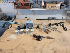 lot 470 image: Lot of Soldering Irons, Solder, and More