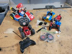 lot 475 image: Lot of Radio Controlled Cars - Mario Kart 8, Mario Kart (In need of repair), And Reversible Car