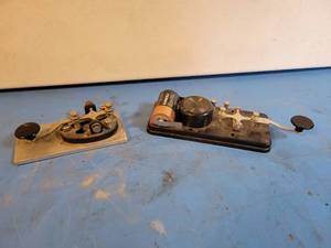 lot 1063 image: Speed-X Telegraph Key and Unmarked Telegraph Key with Battery