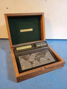 lot 1079 image: World Tim Touch Alarm in Wood Case - Needs Batteries