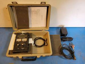 lot 1097 image: MFJ HFVHF SWR Analyzer in Case with Accessories and Manual Model No. MFJ-259 - Powers On