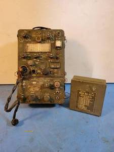 lot 1096 image: Vintage US Army Signal Corps Radio Part No. BC-1306 and  Vacuum Tube Replacement Kit - Part No. BX-53-C