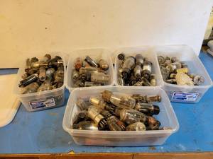 lot 1166 image: (5) Totes of Assorted Vacuum Tubes