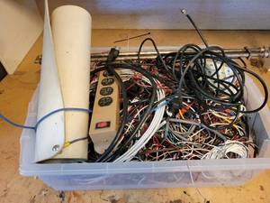 lot 1200 image: Tote full of Wire, Static Mat and More