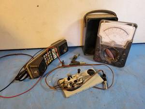 lot 1214 image: Speed-X Telegraph Key, Meter (Needs Work) and Vintage Test Telephone Model No. HD-4
