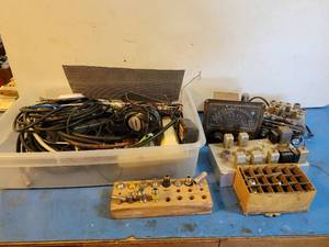lot 1217 image: Antique Radio Parts, Cables, Radio Cable Adapters and More