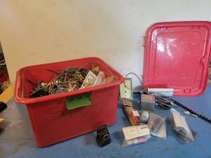 lot 1226 image: Tote FULL of Assorted Radio & Electronic Parts