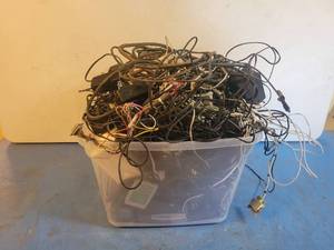 lot 1249 image: Tote Full of Power Adapters, Cables and More