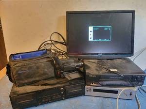 lot 1267 image: Vizio 22 LCD TV (Works)  VCR, Tape Deck and More