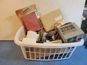 lot 1272 image: Basket FULL of Assorted Electronics and Parts