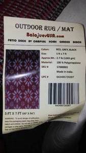 lot 60 image: Outdoor Mat  Rug New 5x7