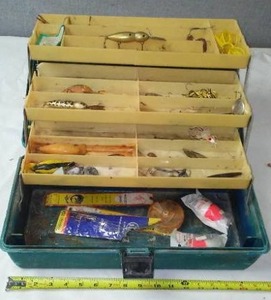 lot 110 image: Vintage Tackle Box and Contents